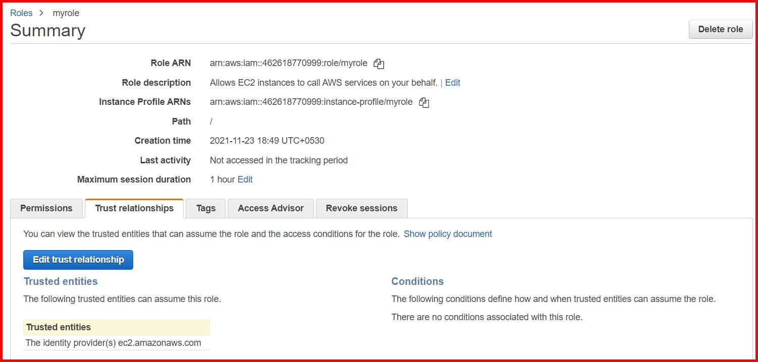 Picture showing the Edit trust relationship button for editing the trust relationship
